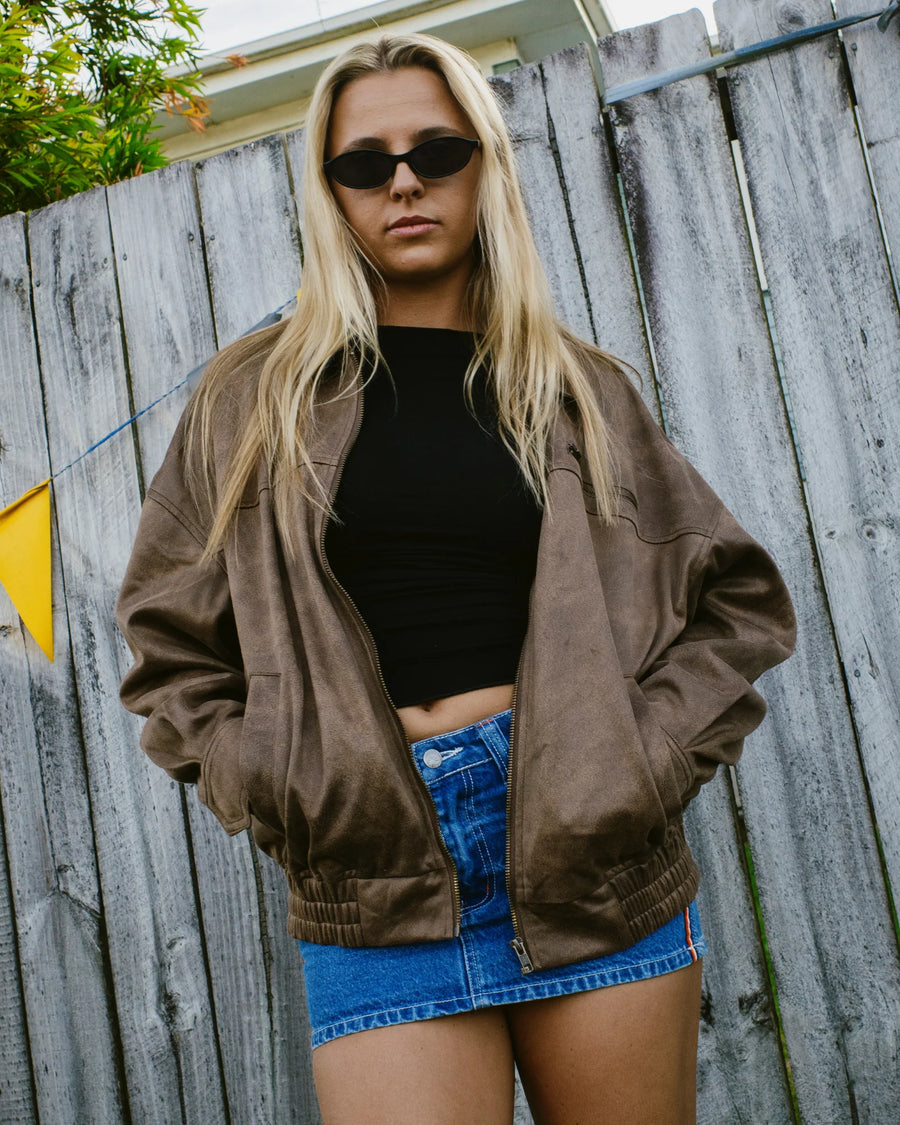 Rusty Back Street Faux Leather Jacket