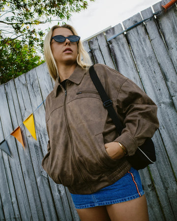 Rusty Back Street Faux Leather Jacket