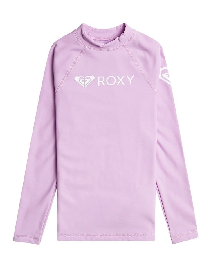 Roxy Girls Heater LS Lycra Rashie - Crocus Petal