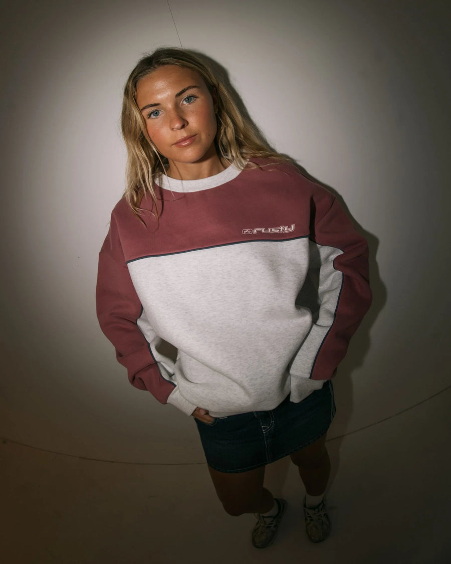 Rusty Polar Popped Panelled Crew Fleece