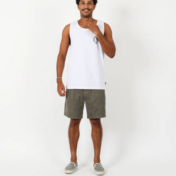 Town and Country Sunset Singlet- White