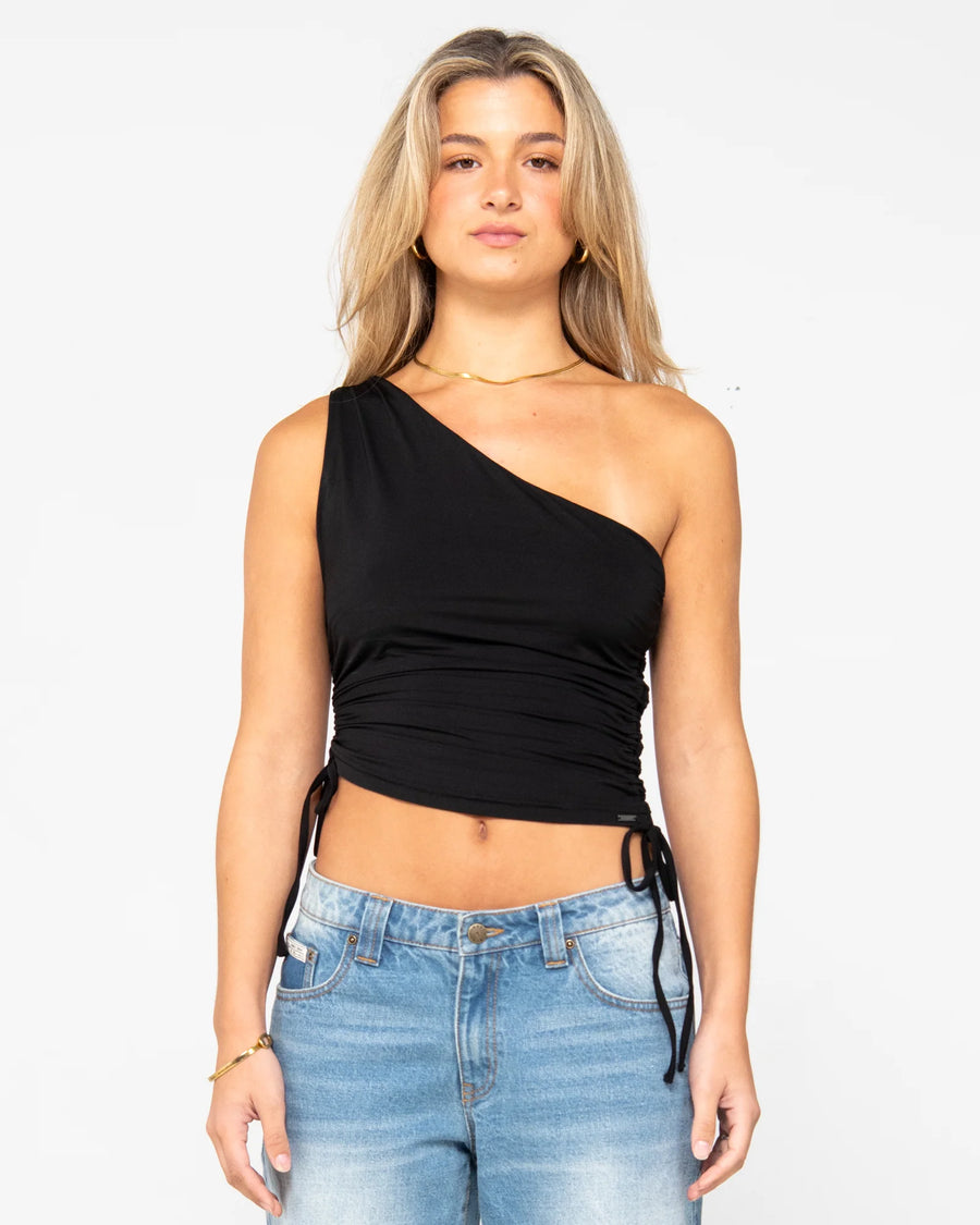 Rusty Lani One Shoulder Rouched Top