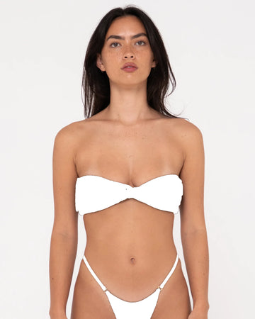 Rusty Sandalwood Twist Bandeau Bikini Top