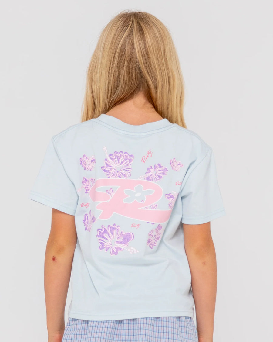 Rusty Hibiscus Oversized Tee Girls