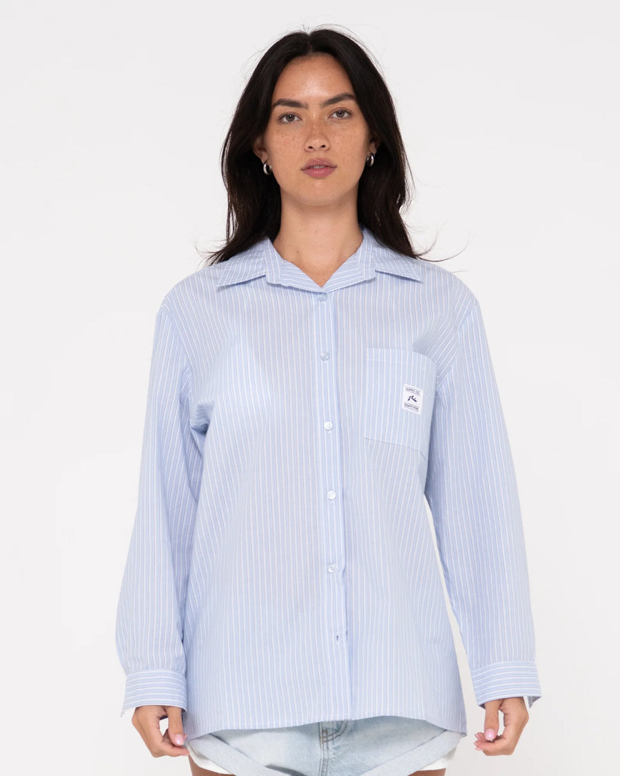 Rusty Ava Stripe Oversized Shirt