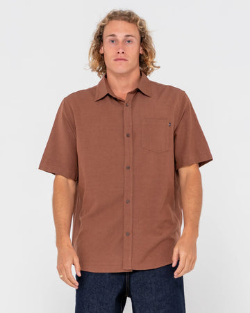 Rusty Overtone Linen Shirt - Java