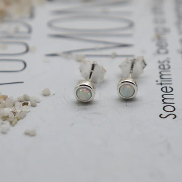 Miki Opal Stud- White