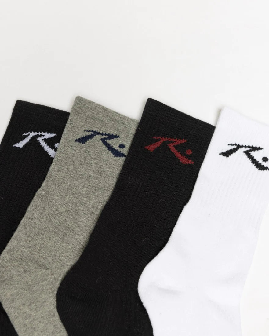 Rusty R Dot Mid Calf 4-Sock Pack