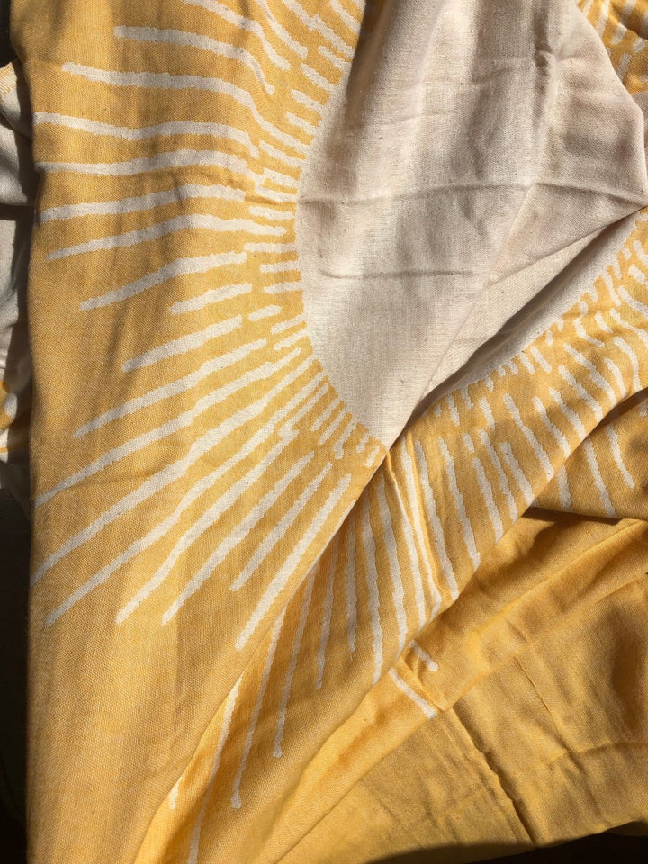 Salty Shadows Sun Turkish Towel - Yellow