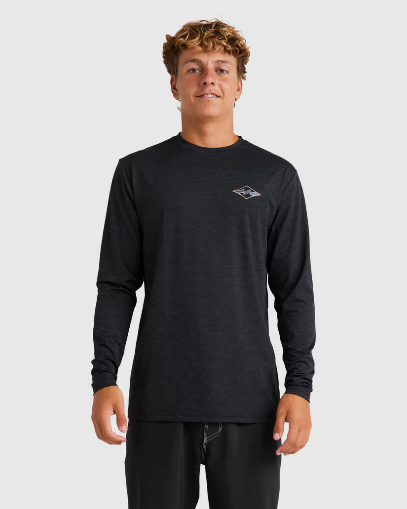 Billabong Diamond Shoreline Loose Fit LS Rashie - Black Heather