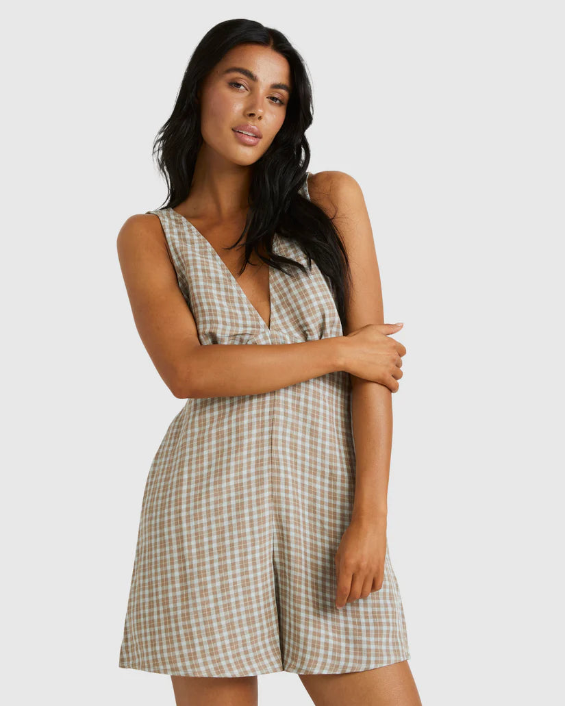 RVCA Claire Plaid Romper