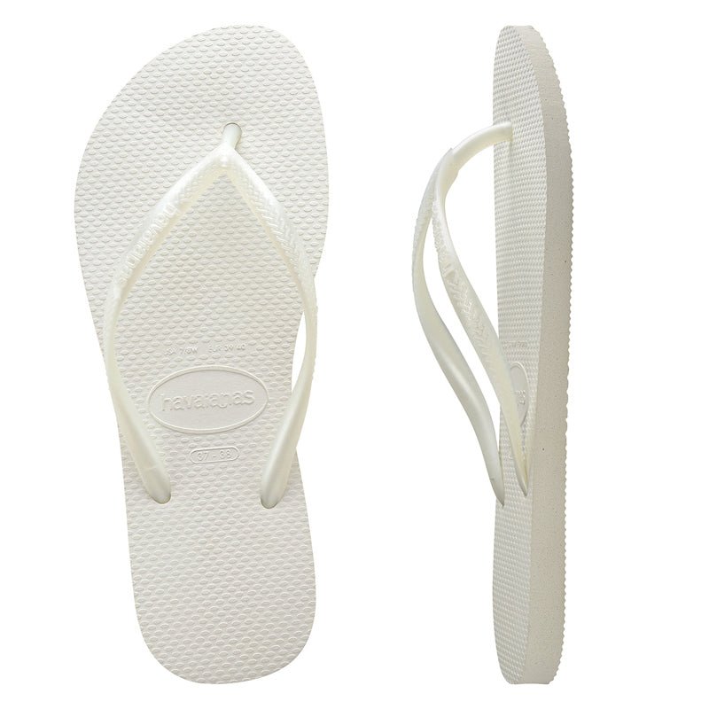 HAVAIANA SLIM METALLIC WHITE - Coastal Life Surf Supply CoHAVAIANAS